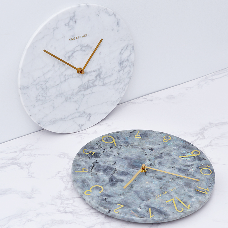 Luxury Lifestyle Hotel - Hotel-Luxusuhren im Europäischen Stil Natürliche Marmor-Wanduhr