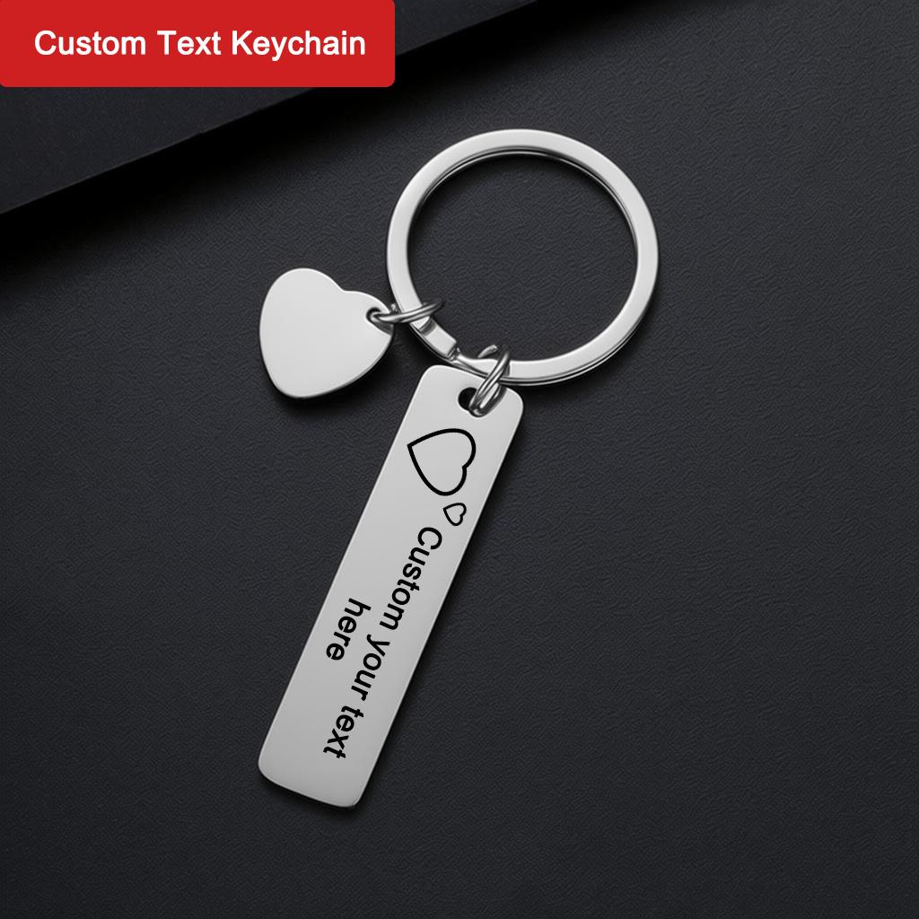 Personalized Engraved Gift - Personalisierter Schlüsselanhänger mit Text, Metall-Schlüsselring, Valentinstagsgeschenk,